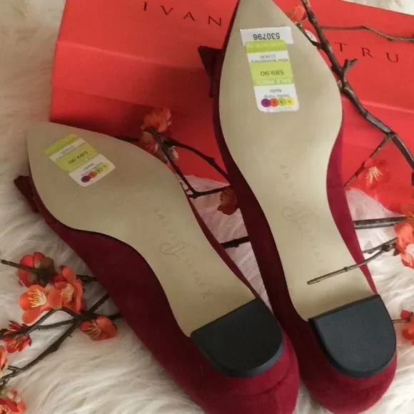 💞IVANKA TRUMP💞Abello dark red suede - Picture 6 of 16